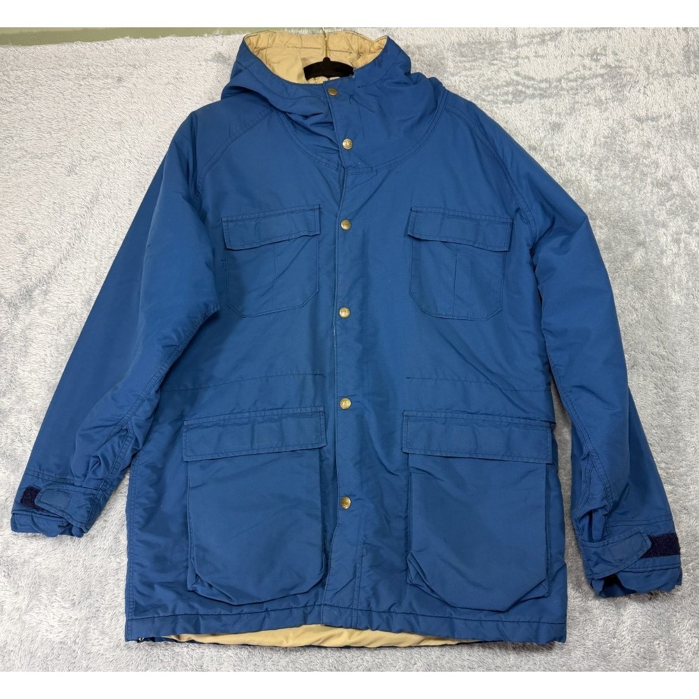 VTG 70s LL Bean Baxter State Parka‎ Navy Blue Outdoor Shell Jacket Mens M USA